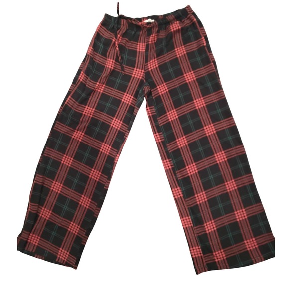 shosho Other - Shosho Womens Plaid Lounge Pants Red Black Wide Leg Pajama Bottoms Large